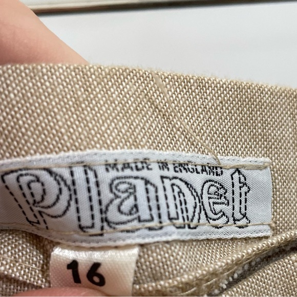 Vintage A-Line Pleated Cream & White Linen Blend Skirt Made In England - Picture 11 of 11